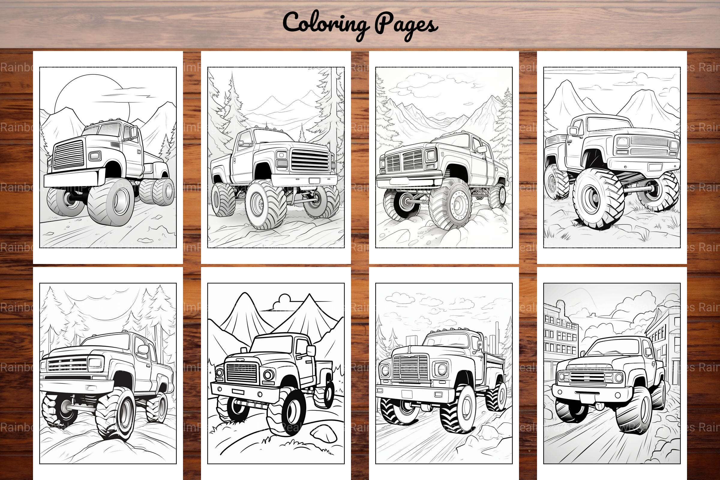 120 Monster Truck Coloring Pages - CraftNest - Digital Crafting and Art