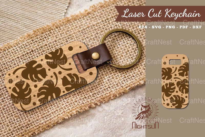 Monstera Leaves Laser Cut Keychain Design Bundle - CraftNest - Digital Crafting and Art
