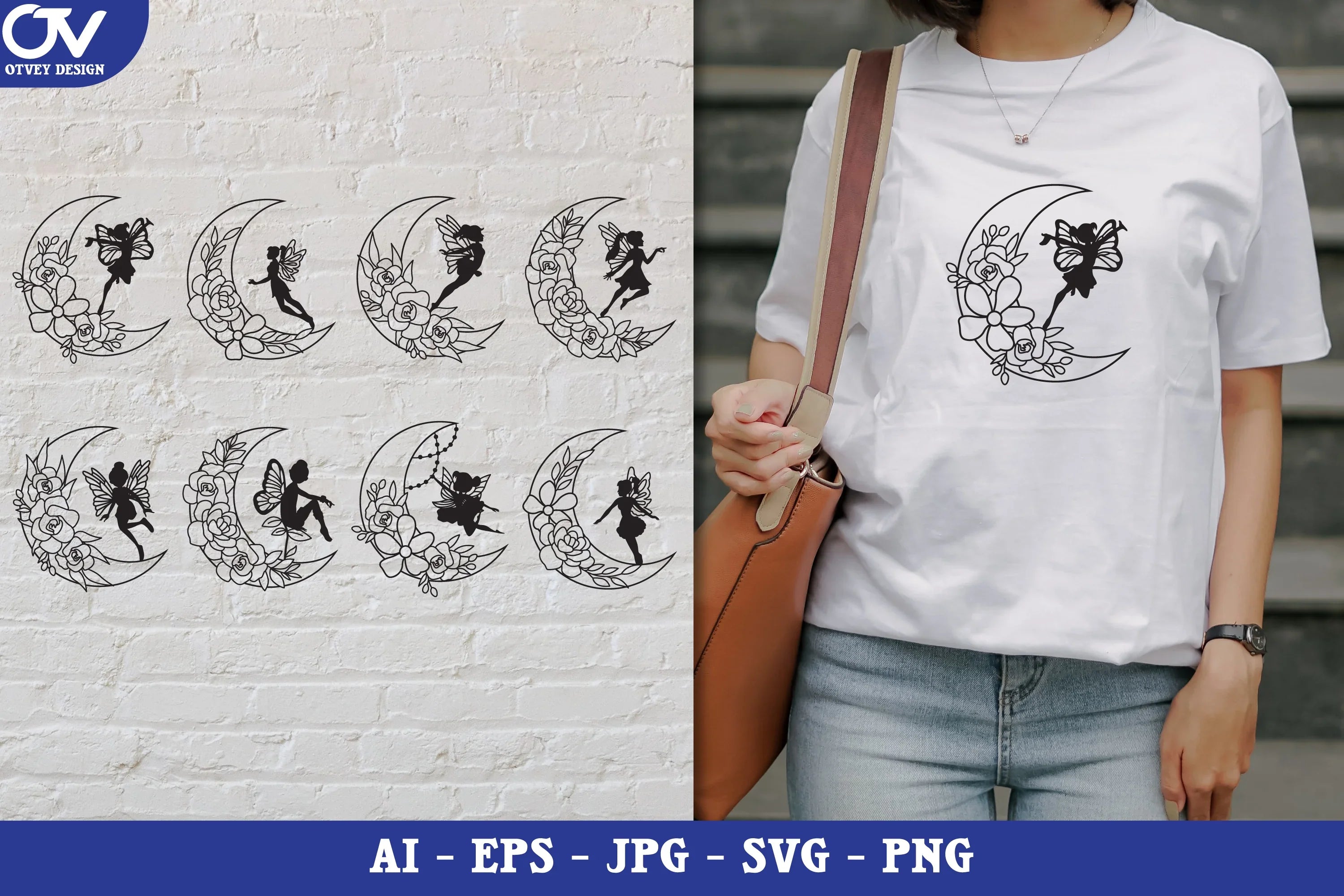 Moon Fairy Silhouette SVG Bundle Collection - CraftNest - Digital Crafting and Art