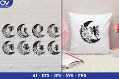Moon Fairy Silhouette SVG Bundle - CraftNest - Digital Crafting and Art