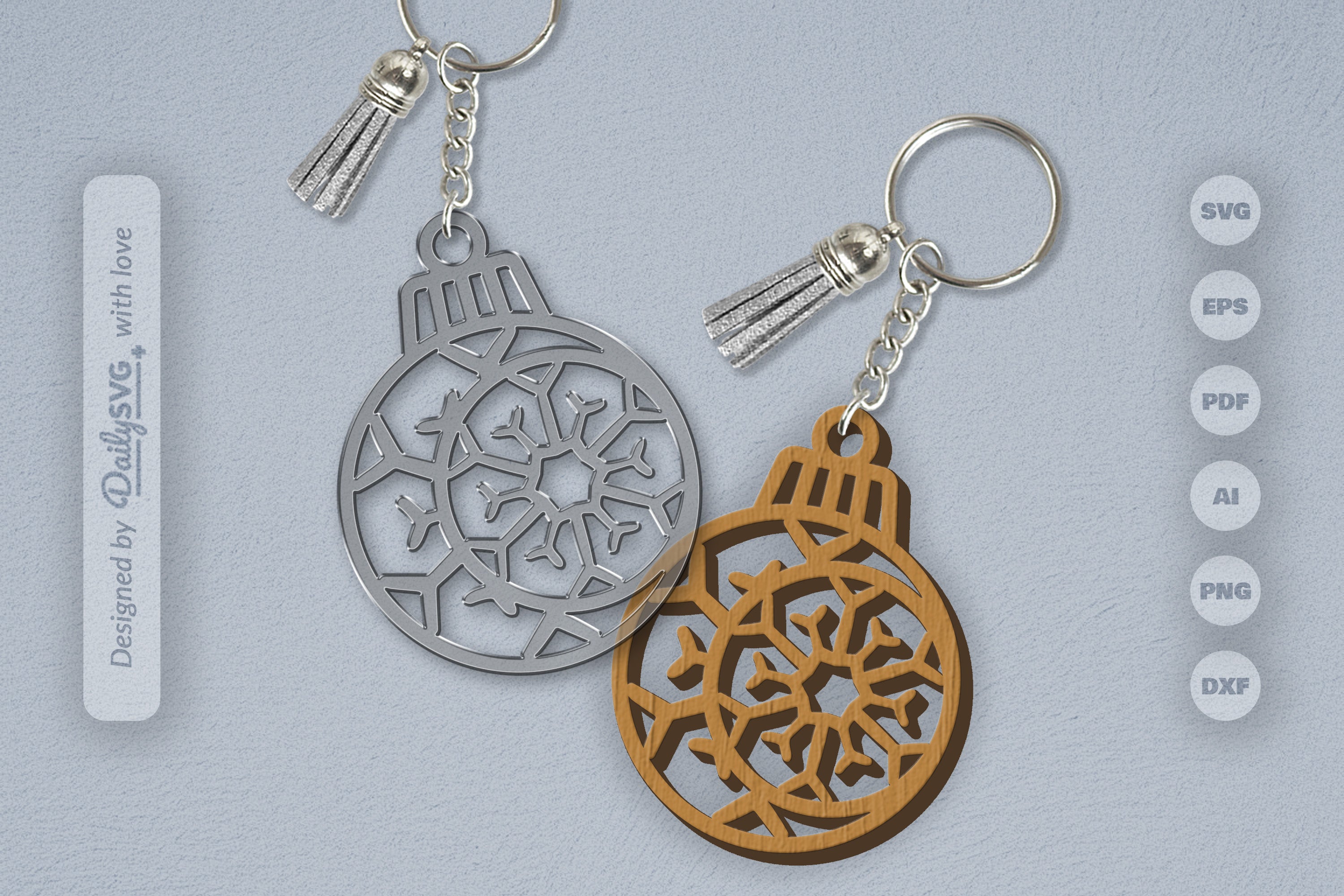 Moon Snowflake Bauble SVG Bundle for Christmas Decor 1