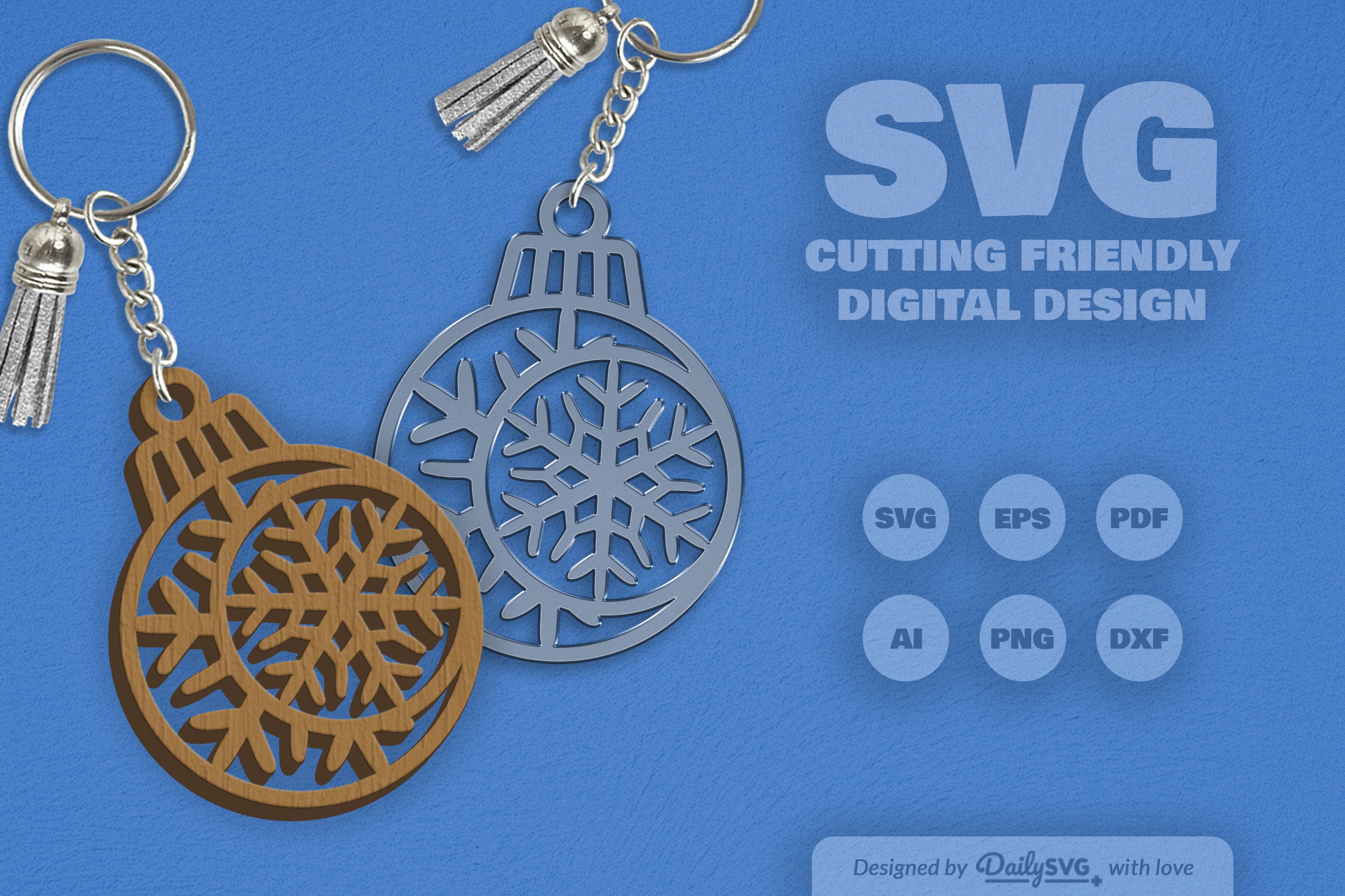 Moon Snowflake Bauble SVG Bundle