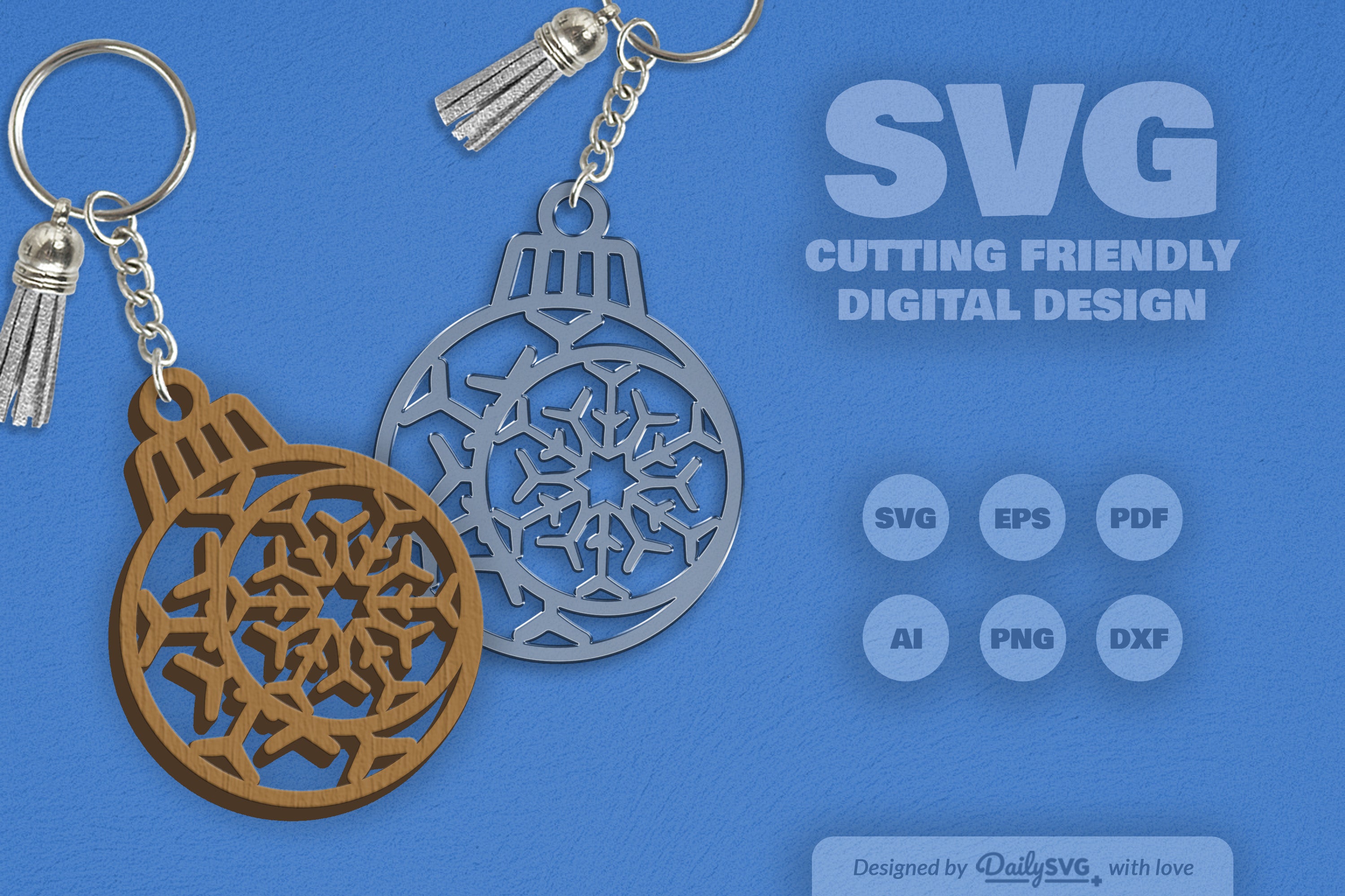 Moon Snowflake Bauble SVG Bundle 3