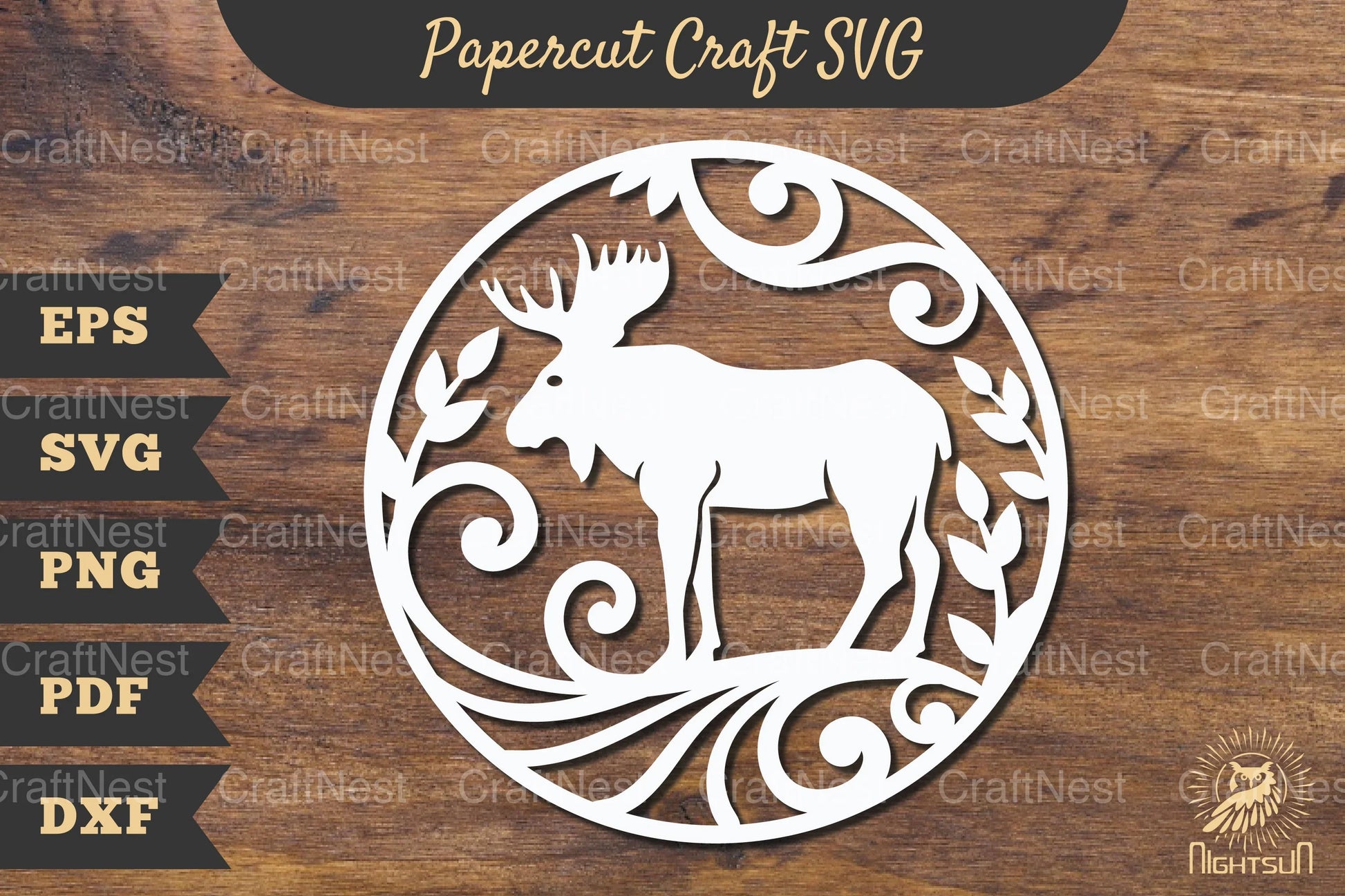 Moose Papercut Craft SVG Bundle - CraftNest - Digital Crafting and Art