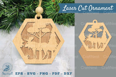 Moose in Forest Laser Cut Ornament Clipart Bundle - CraftNest - Digital Crafting and Art