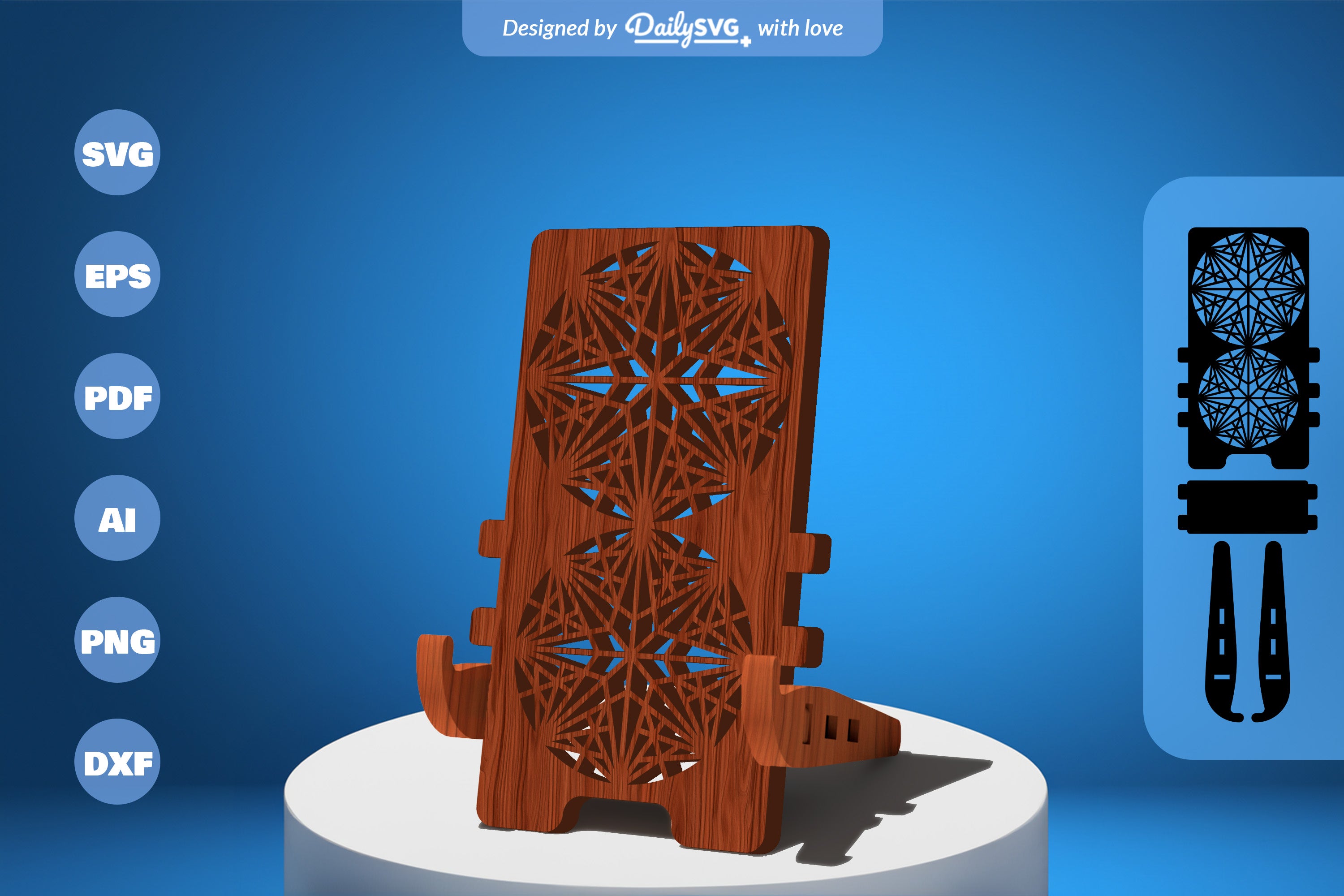Moroccan Pattern Phone Stand Lasercut SVG Bundle