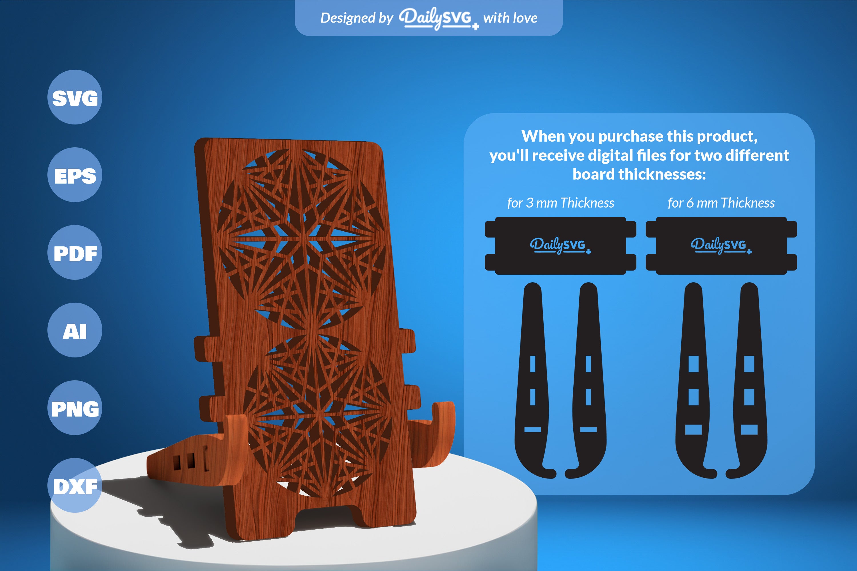 Moroccan Pattern Phone Stand Lasercut SVG Bundle