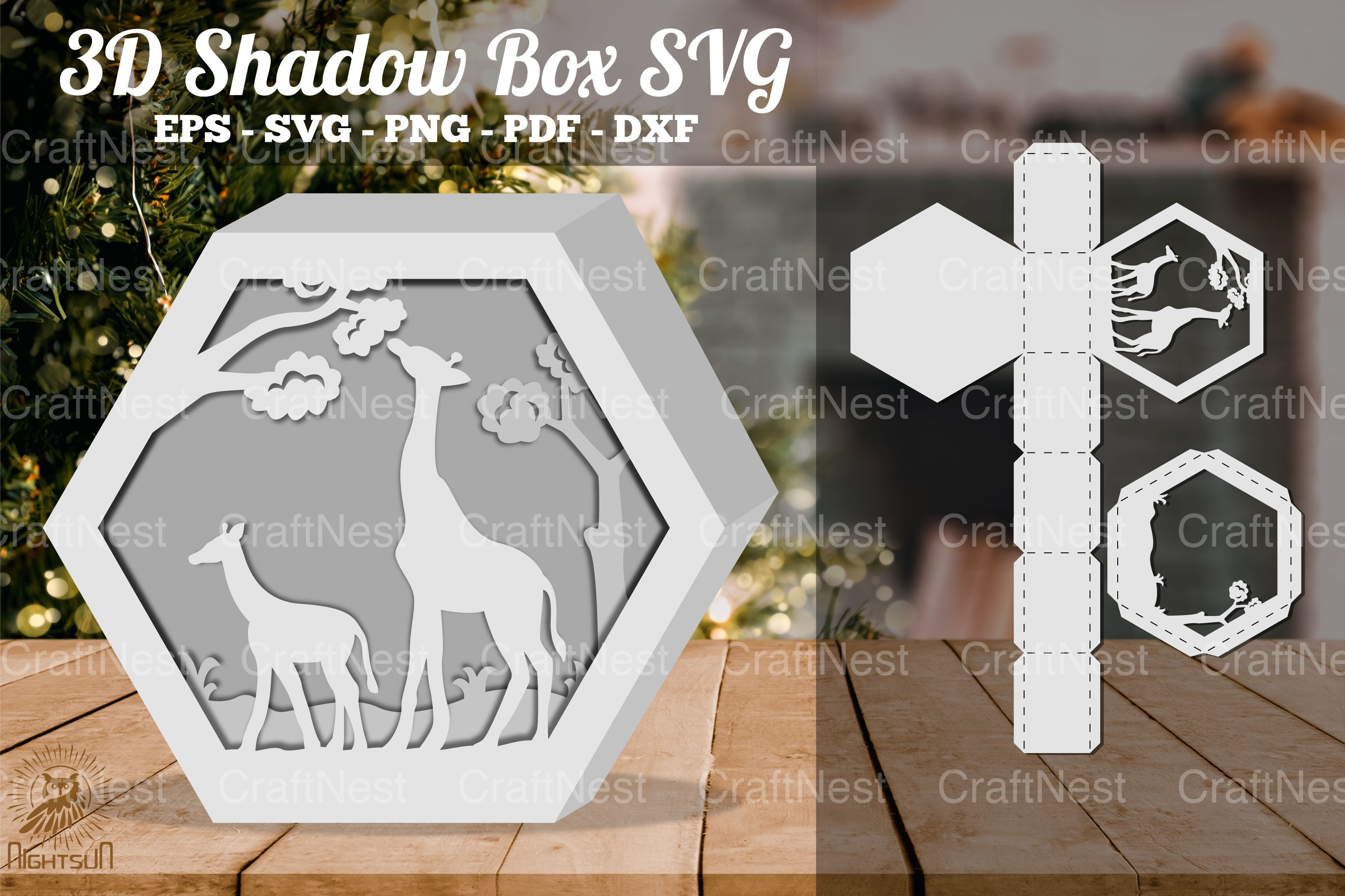 Mother and Child Giraffe 3D Shadow Box Clipart Bundle - CraftNest - Digital Crafting and Art
