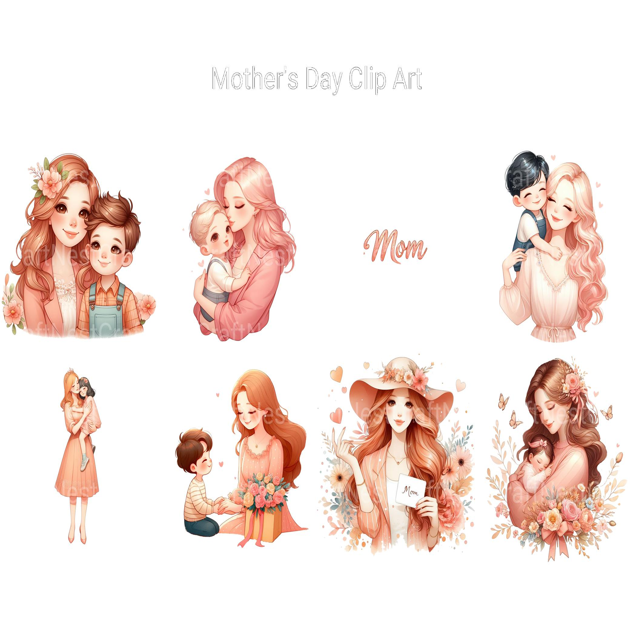Mothers' Day Clipart - CraftNest - Digital Crafting and Art
