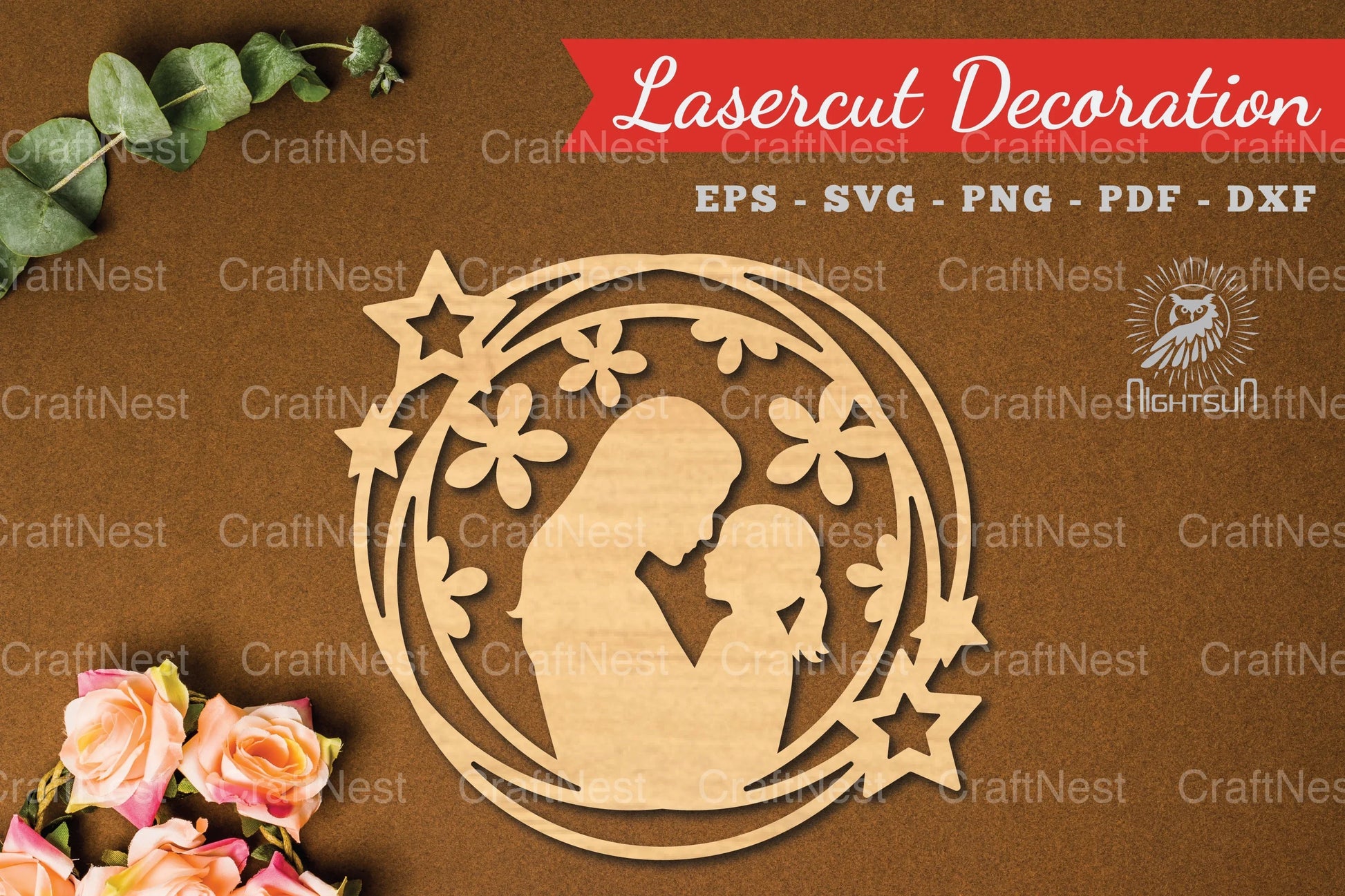 Mother's Day Laser Cut Decoration SVG Bundle - CraftNest - Digital Crafting and Art