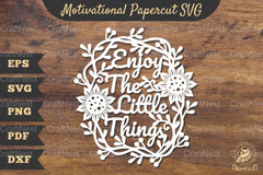 Motivational Floral Papercut SVG Bundle - CraftNest - Digital Crafting and Art