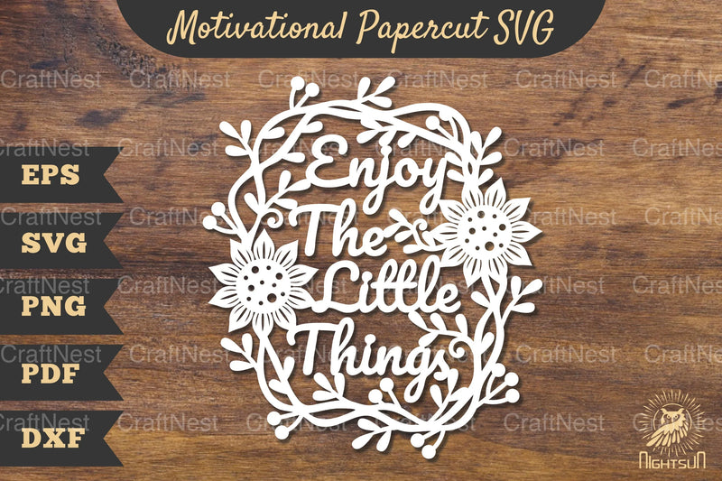 Motivational Floral Papercut SVG Bundle - CraftNest - Digital Crafting and Art