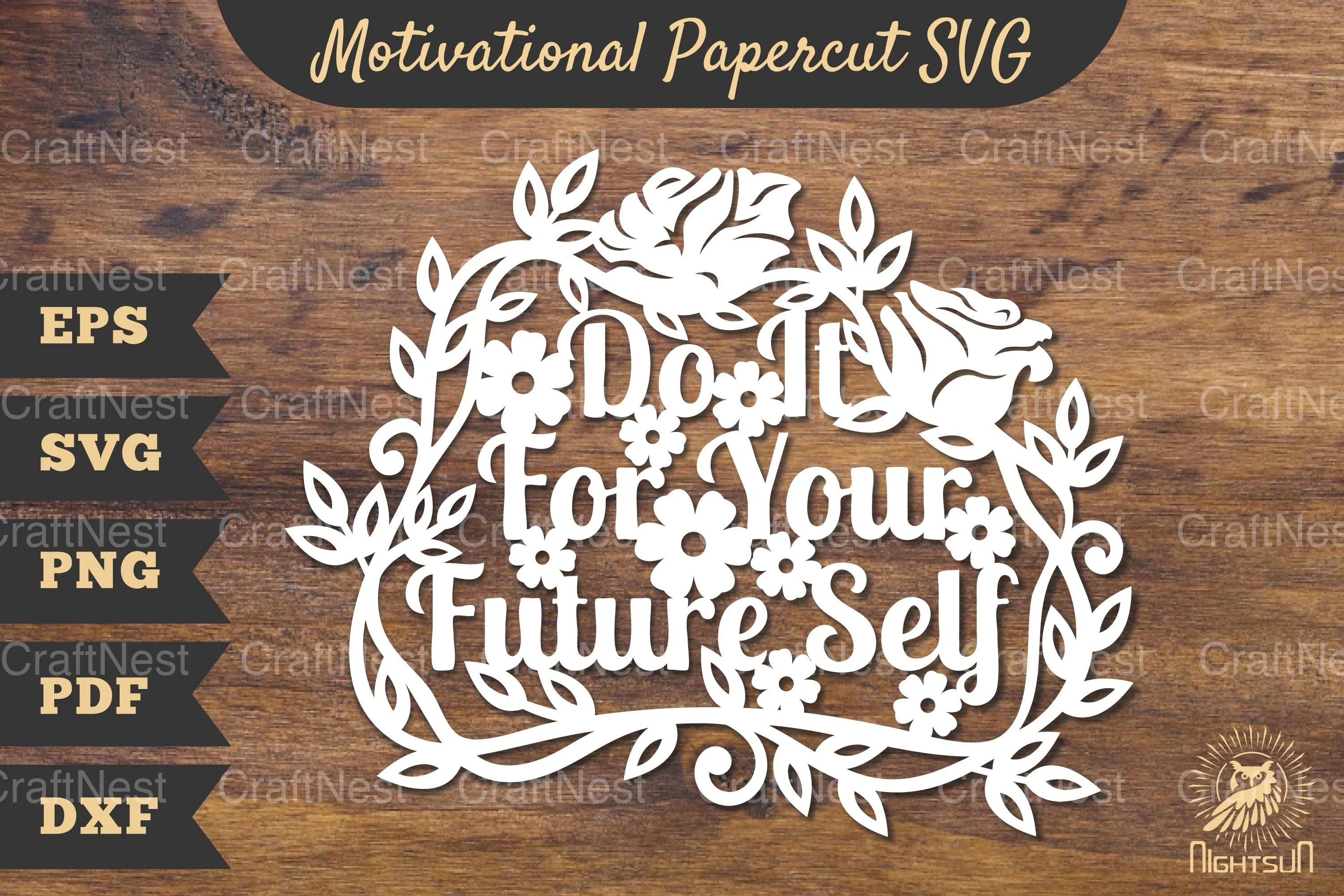 Motivational Floral Papercut SVG Bundle - CraftNest - Digital Crafting and Art