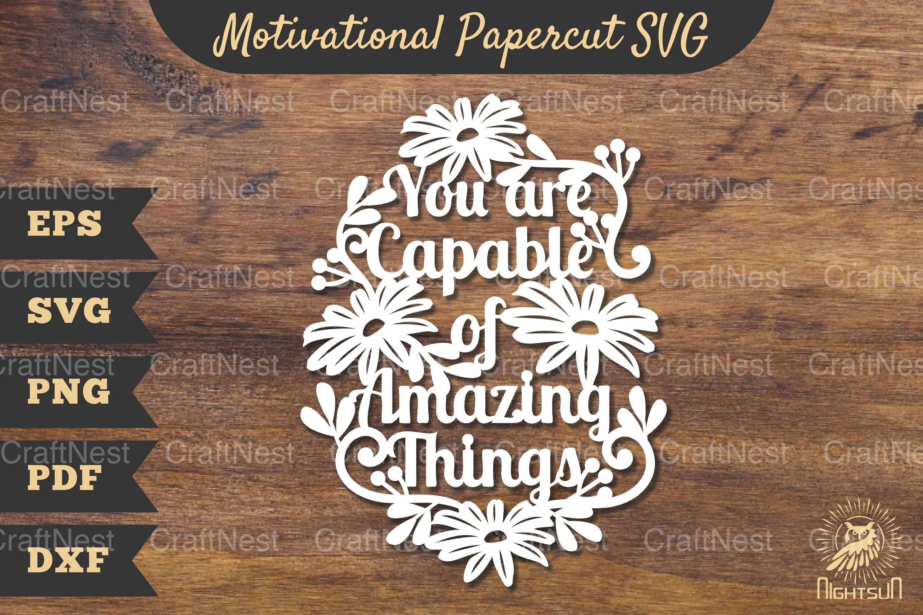 Motivational Floral Papercut SVG Bundle - CraftNest - Digital Crafting and Art