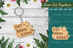 Motivational Laser Cut Keychain Design Bundle - CraftNest - Digital Crafting and Art