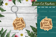 Motivational Laser Cut Keychain Bundle - CraftNest - Digital Crafting and Art