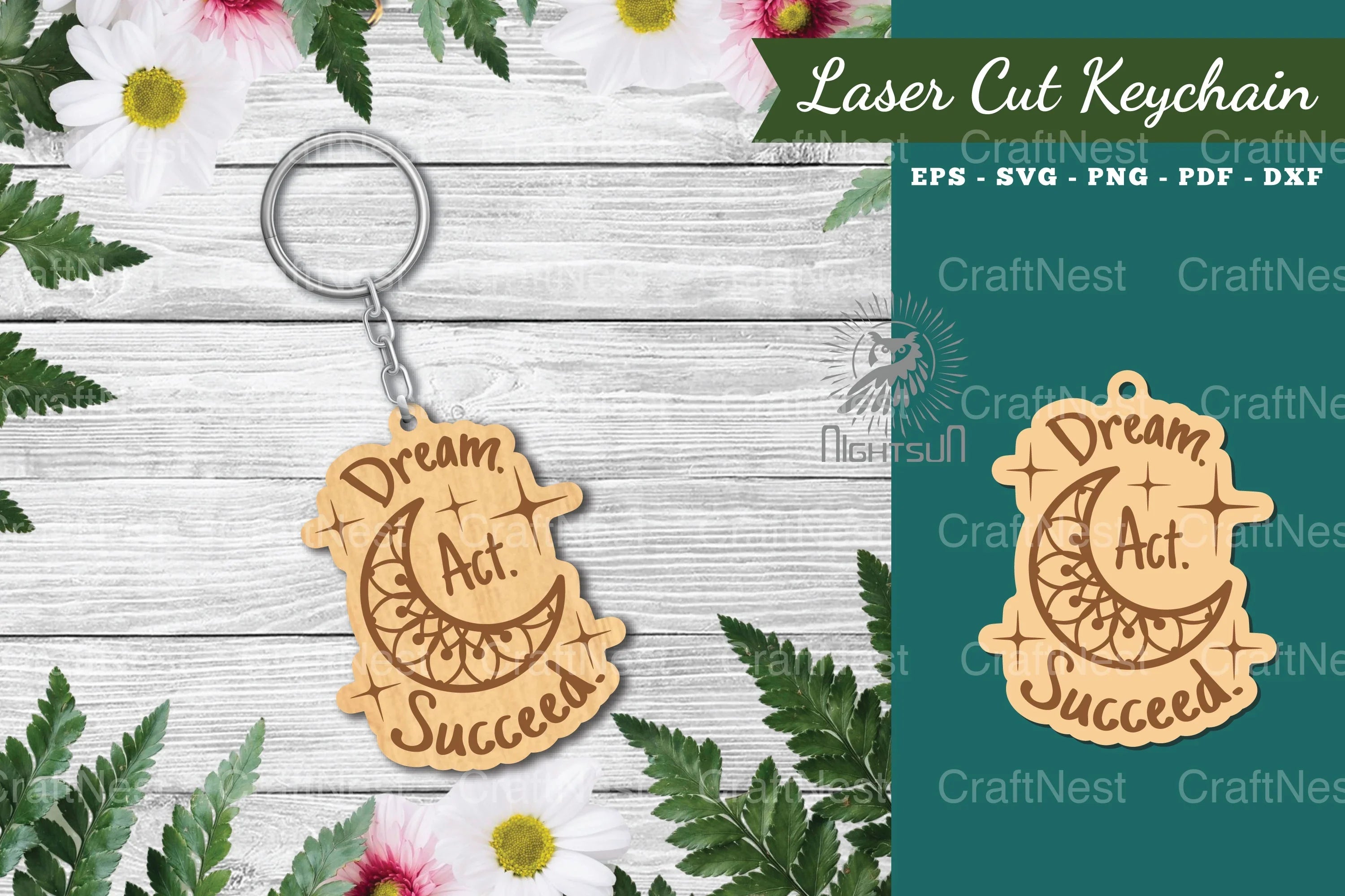 Motivational Laser Cut Keychain Design Bundle - CraftNest - Digital Crafting and Art
