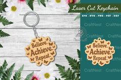 Motivational Laser Cut Keychain Bundle - CraftNest - Digital Crafting and Art
