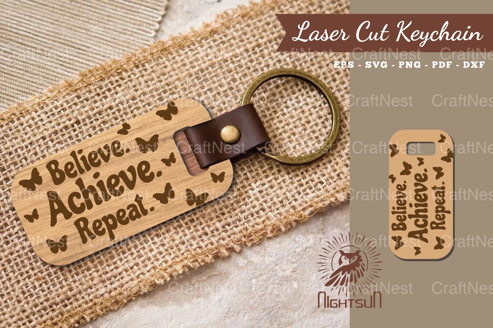 Motivational Quotes Laser Cut Keychain Bundle - CraftNest - Digital Crafting and Art