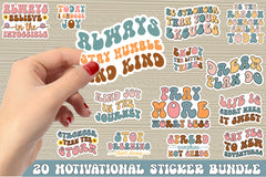 Motivational Retro Sticker Bundle - CraftNest - Digital Crafting and Art