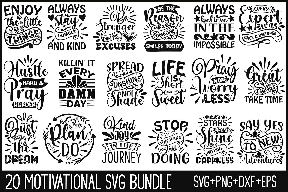 Motivational SVG Bundle 2 - CraftNest - Digital Crafting and Art