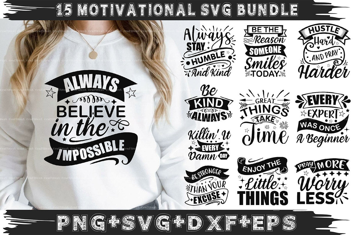 Motivational SVG Bundle for Creative Projects