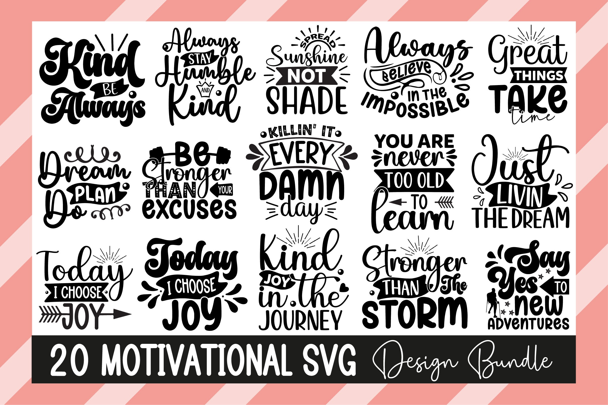 Motivational 25 Inspirational Bundle - CraftNest - Digital Crafting and Art