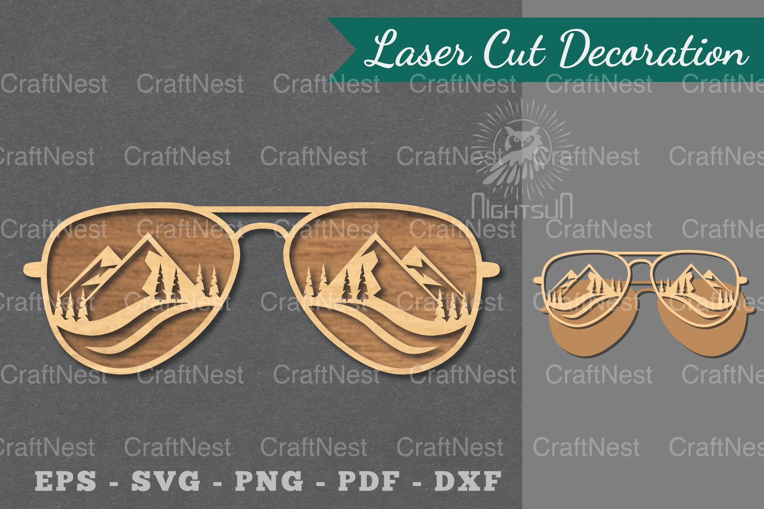 Mountain Glasses Laser Cut Decoration Clipart Bundle - CraftNest - Digital Crafting and Art