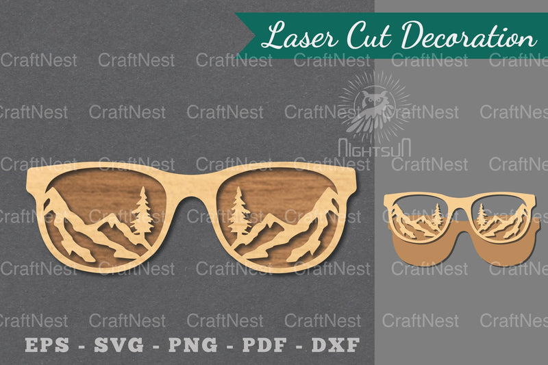 Mountain Glasses Laser Cut Decoration Clipart Bundle - CraftNest - Digital Crafting and Art
