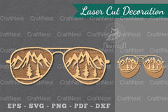 Mountain Glasses Laser Cut Decoration Clipart Bundle - CraftNest - Digital Crafting and Art