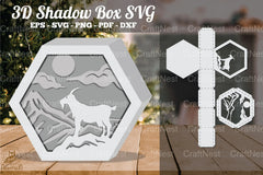 Mountain Goat 3D Shadow Box Clipart Bundle - CraftNest - Digital Crafting and Art