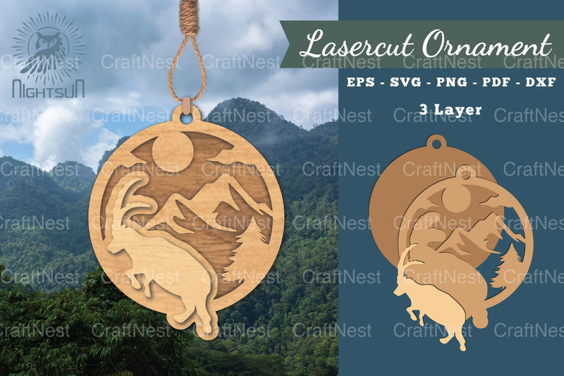 Mountain Goat Laser Cut Ornament Clipart Bundle - CraftNest - Digital Crafting and Art