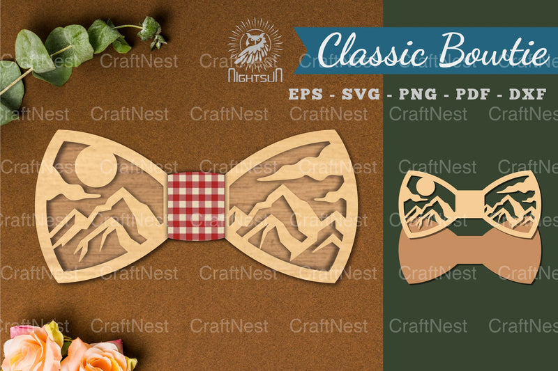 Mountain Laser Cut Bowtie SVG Bundle - CraftNest - Digital Crafting and Art