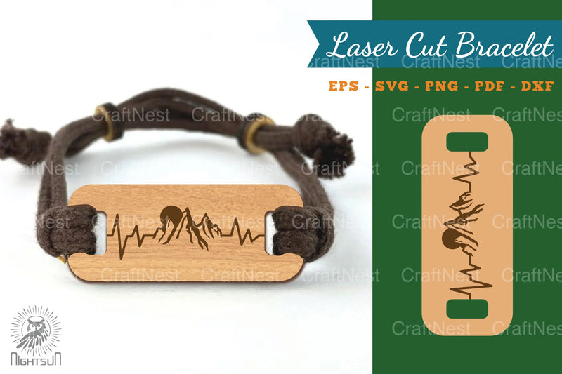 Mountain Laser Cut Bracelet Design Bundle - CraftNest - Digital Crafting and Art