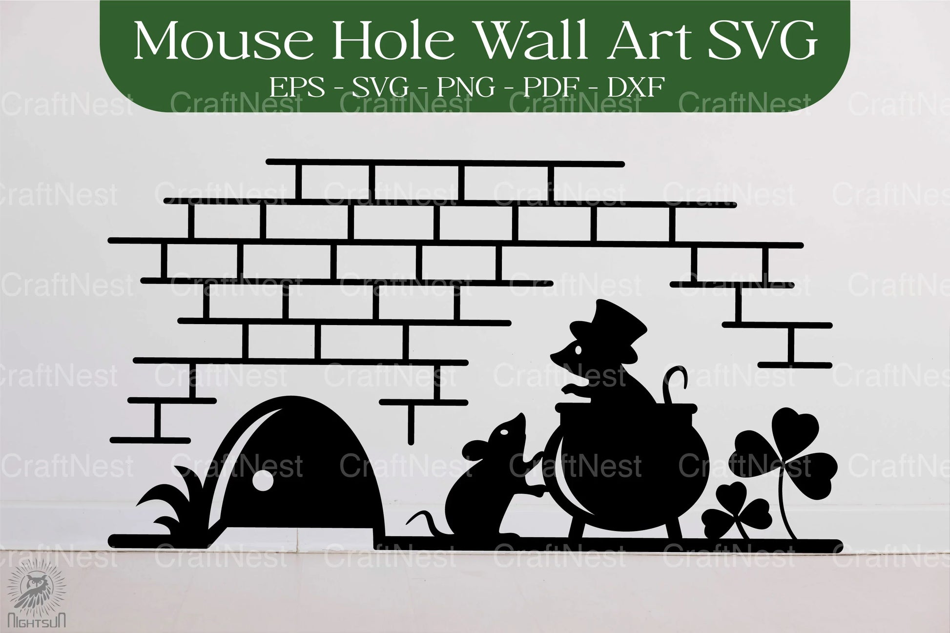 St. Patrick's Day Mouse Hole SVG Bundle - CraftNest - Digital Crafting and Art