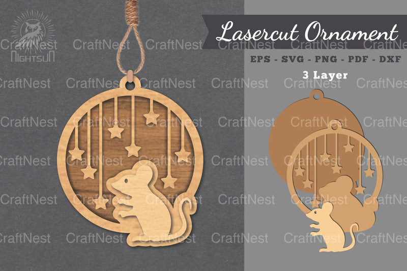 Mouse Laser Cut Ornament SVG Bundle - CraftNest - Digital Crafting and Art