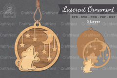 Laser Cut Mouse Ornament SVG Bundle - CraftNest - Digital Crafting and Art
