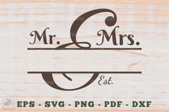 Mr and Mrs Split Monogram SVG Bundle - CraftNest - Digital Crafting and Art