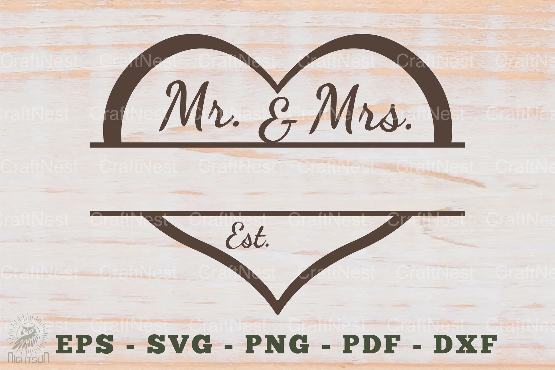 Mr and Mrs Split Monogram SVG Bundle - CraftNest - Digital Crafting and Art