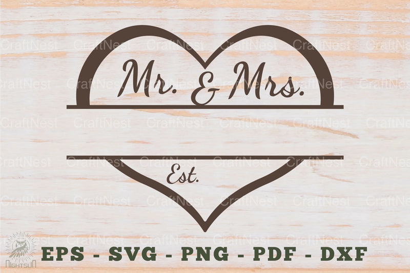 Mr and Mrs Split Monogram SVG Bundle - CraftNest - Digital Crafting and Art