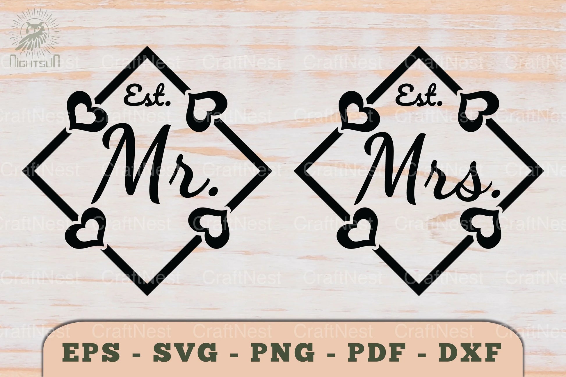 Mr and Mrs Love Couple SVG Bundle - CraftNest - Digital Crafting and Art