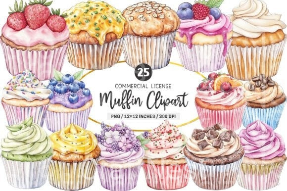 Muffin Clipart Bundle - CraftNest - Digital Crafting and Art