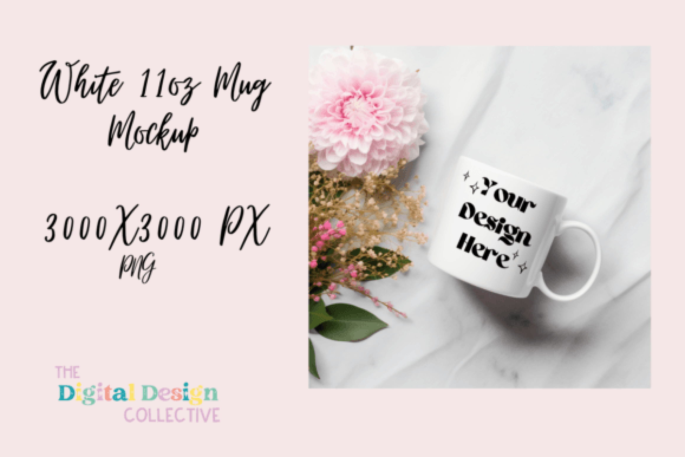 Floral Coffee Mug Mockup Design