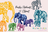 Vibrant Multicolored Paisley Elephant Clipart Bundle