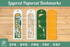 Mushroom 3D Papercut Bookmarks Clipart Bundle - CraftNest - Digital Crafting and Art