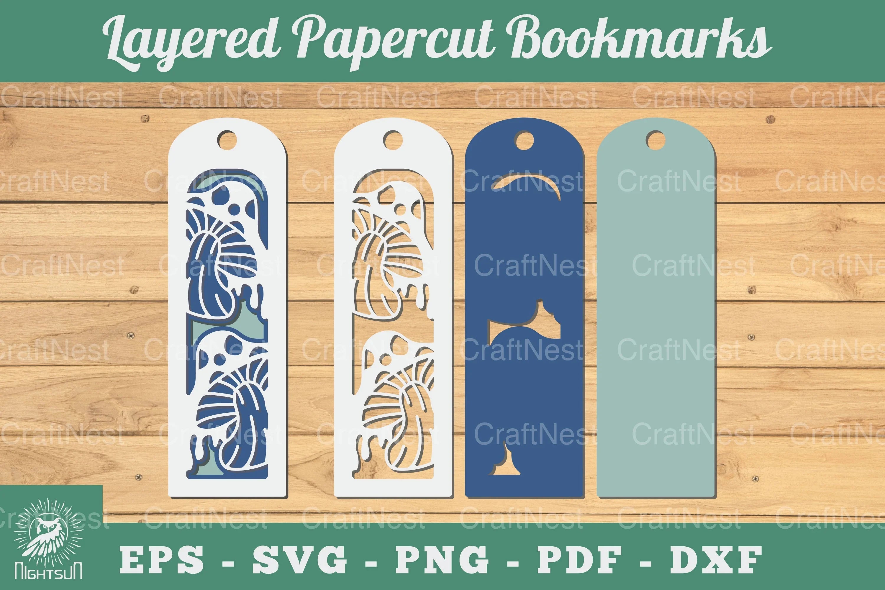 Mushroom 3D Papercut Bookmarks Clipart Bundle - CraftNest - Digital Crafting and Art