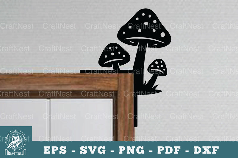 Mushroom Door Corner Lasercut SVG Bundle - CraftNest - Digital Crafting and Art