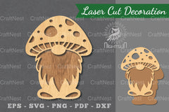 Mushroom Gnome Laser Cut Decoration Clipart Bundle - CraftNest - Digital Crafting and Art