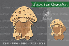 Mushroom Gnome Laser Cut Decoration Clipart Bundle - CraftNest - Digital Crafting and Art