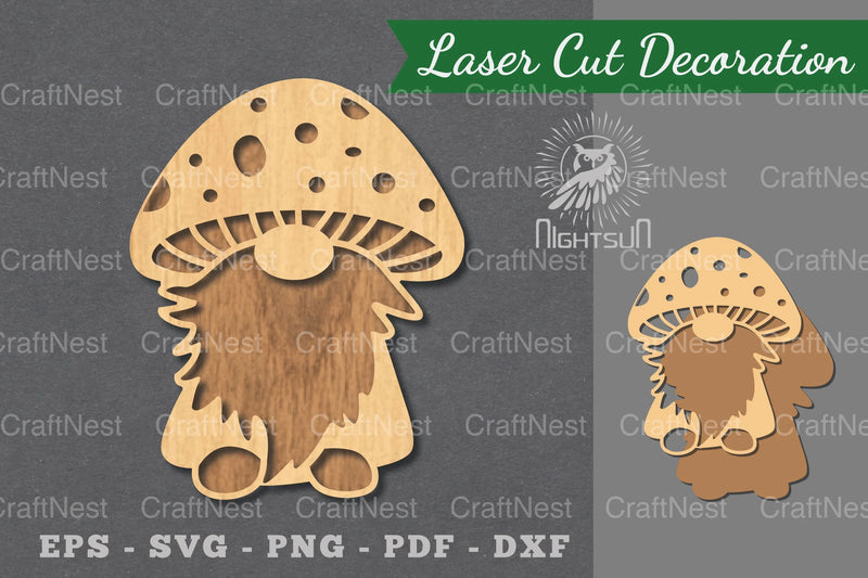 Mushroom Gnome Laser Cut Decoration Clipart Bundle - CraftNest - Digital Crafting and Art